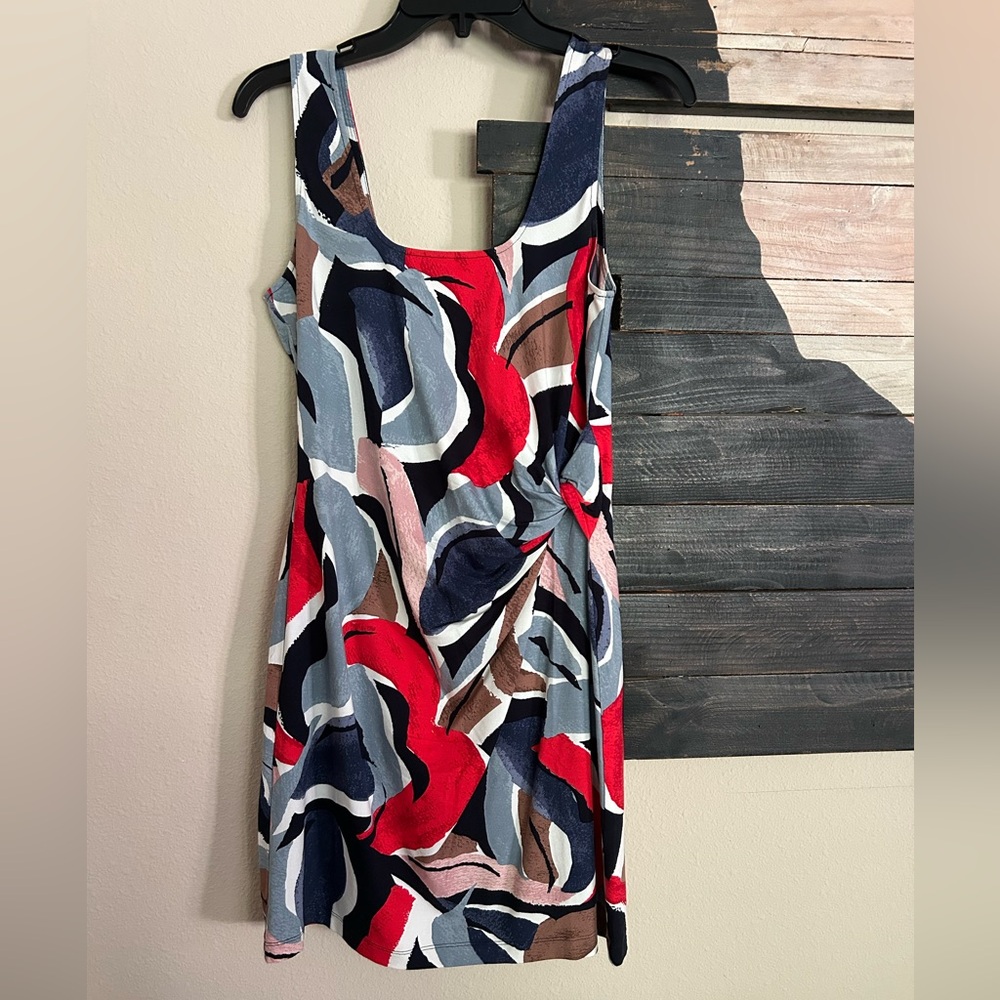 Nic + Zoe Abstract Multicolor Sleeveless Tank Dress